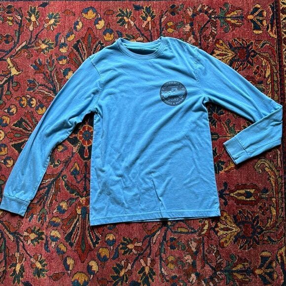 IZOD Saltwater Relaxed Classic Long Sleeve Tshirt Shirt Retro Fisherman Small - Picture 2 of 7